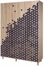 Riidekapp Kalune Design Mode 123, 135 x 52 x 192 cm, sinine/sonoma tamm