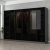 Riidekapp Kalune Design Kale 6093, 52 x 270 x 210 cm, antratsiit/must