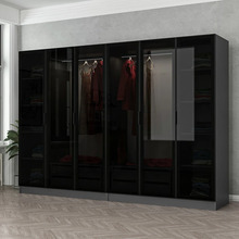 Riidekapp Kalune Design Kale 6093, 52 x 270 x 210 cm, antratsiit/must