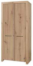 Riidekapp Adrk Furniture Janez 2, 93 x 52 x 200 cm, must/tamm