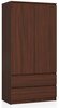 Riidekapp Akord S90, 2 ust, 2 sahtlit, tumepruun