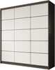 Liugustega riidekapp Adrk Furniture Greta 200, 200 x 58 x 215 cm, valge/must