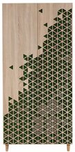 Riidekapp Kalune Design Stil 121, 52 x 90 x 192 cm, sonoma tamm/roheline