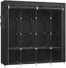 Kangast riidekapp Songmics RYG094B02, 4 küljetaskuga, must