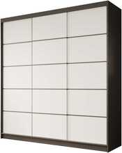 Liugustega riidekapp Adrk Furniture Greta 200, 200 x 58 x 215 cm, valge/must