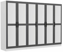 Riidekapp Kalune Design Kale 5066, 52 x 225 x 210 cm, peegliga, antratsiit