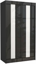 Riidekapp Adrk Furniture Karen, liugustega, 61 x 120 x 215 cm, must