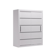 Riidekapp Adrk Furniture Morell 160, 160 x 64 x 200 cm, valge/must