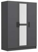Riidekapp Kalune Design Kale 2259, 52 x 135 x 190 cm, peegliga, antratsiit