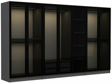 Riidekapp Kalune Design Kale 6655, 52 x 315 x 190 cm, antratsiit/must