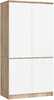 Riidekapp Akord S90 4D CLP, 50.4 x 90.4 x 180 cm, valge/pruunikas