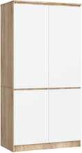 Riidekapp Akord S90 4D CLP, 50.4 x 90.4 x 180 cm, valge/pruunikas