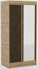 Riidekapp Adrk Furniture Delia 100, 100 x 60 x 205 cm, peegliga, must/pruun