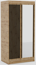Riidekapp Adrk Furniture Delia 100, 100 x 60 x 205 cm, peegliga, must/pruun