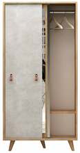 Riidekapp Kalune Design Rana, 100 x 60 x 190 cm, peegliga, tamm/hall