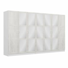 Riidekapp Kalune Design Kale Country 3851, 52 x 315 x 210 cm, peegliga, valge