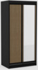 Riidekapp Adrk Furniture Delia 100, 100 x 60 x 205 cm, must/pruun, peegliga