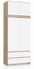 Riidekapp Akord Furniture Factory S90, 90 x 51 x 234 cm, tamm/valge