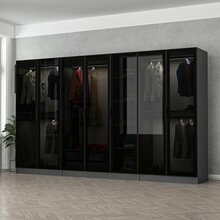 Riidekapp Kalune Design Kale 6094, 52 x 315 x 210 cm, antratsiit/must