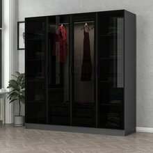 Riidekapp Kalune Design Kale 6651, 52 x 180 x 190 cm, antratsiit/must