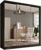 Riidekapp Adrk Furniture Tola, liugustega, 200 x 61 x 215 cm, must/pruun