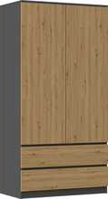 Riidekapp Top E Shop Malwa SS-90, 90 x 50 x 180 cm, antratsiit/tamm
