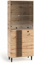 Vitriinkapp Adrk Furniture Livia 06, 80 x 40 x 196 cm, pruun/must