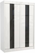 Riidekapp Adrk Furniture Karen, liugustega, 61 x 150 x 215 cm, valge/must