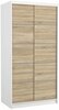 Riidekapp Adrk Furniture Riva 100, liugustega, 100 x 58 x 200 cm, valge/pruun