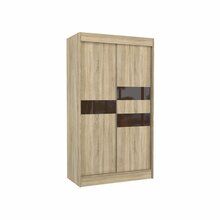 Riidekapp Adrk Furniture Batia 120, liugustega, 120 x 61 x 215 cm, tamm/tumepruun