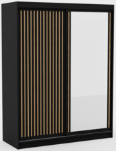 Riidekapp Adrk Furniture Delia 160, 160 x 60 x 205 cm, must