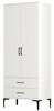 Riidekapp Kalune Design Kumsal T, 201.4 x 80 x 47.5 cm, valge