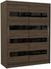 Riidekapp Adrk Furniture Martinez Karen, liugustega, 58 x 150 x 200 cm, tumepruun/must