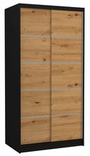Riidekapp Adrk Furniture Riva 100, 100 x 58 x 200 cm, pruun/must, liugustega