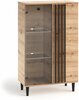 Vitriinkapp Adrk Furniture Livia 02, 80 x 40 x 134 cm, pruun/must