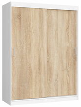 Riidekapp Akord, 60 x 150 x 200 cm, valge/sonoma tamm/helepruun