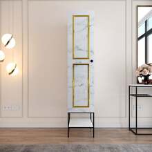 Riidekapp Kalune Design Martin 1, 42 x 50 x 200 cm, kuldne/valge/must
