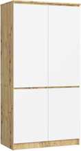 Riidekapp Akord S90 4D CLP, 50.4 x 90.4 x 180 cm, pruun/valge