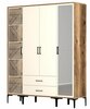 Riidekapp Kalune Design Kumsal PTR, 47.5 x 160 x 201.4 cm, peegliga, kreemjas/pähkel