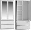 Riidekapp Top E Shop SS-90, 50 x 90 x 180 cm, valge, peegliga
