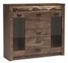 Vitriinkapp Halmar Indianapolis I8, 42 x 137 x 122 cm, tumepruun