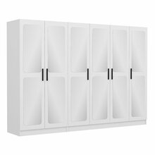 Riidekapp Kalune Design Kale 3819, 52 x 225 x 210 cm, peegliga, valge