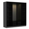 Riidekapp Kalune Design Kale 6090, 52 x 180 x 210 cm, antratsiit/must