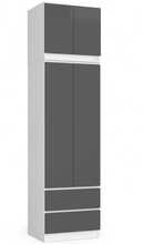 Riidekapp Akord S60 Star, 60 x 51 x 234 cm, valge/grafiit/hall