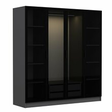 Riidekapp Kalune Design Kale 6090, 52 x 180 x 210 cm, antratsiit/must