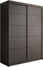 Riidekapp ADRK Calma, 150 x 58 x 200 cm, must, liugustega