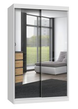Riidekapp Top E Shop IGA 120, 120 x 61 x 200 cm, valge, peegliga