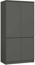 Riidekapp Akord S90 4D CLP, 90 x 51 x 180 cm, grafiit/hall