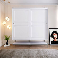 Riidekapp Kalune Design Martin 190, 190 x 57 x 200 cm, valge/must