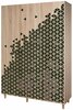 Riidekapp Kalune Design Mode 121, 135 x 52 x 192 cm, sonoma tamm/roheline